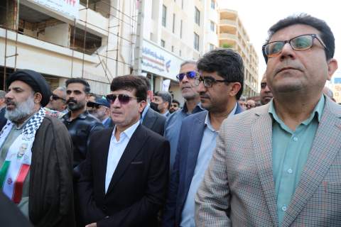 گزارش تصویری /حضور مدیرکل ، قائم مقام استان و همکاران در راهپیمایی روز قدس 