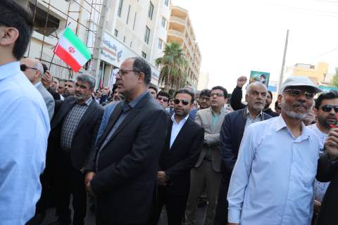 گزارش تصویری /حضور مدیرکل ، قائم مقام استان و همکاران در راهپیمایی روز قدس 