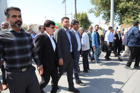 گزارش تصویری /حضور مدیرکل ، قائم مقام استان و همکاران در راهپیمایی روز قدس 