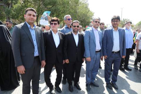 گزارش تصویری /حضور مدیرکل ، قائم مقام استان و همکاران در راهپیمایی روز قدس 