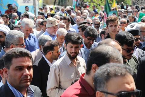 گزارش تصویری /حضور مدیرکل ، قائم مقام استان و همکاران در راهپیمایی روز قدس 
